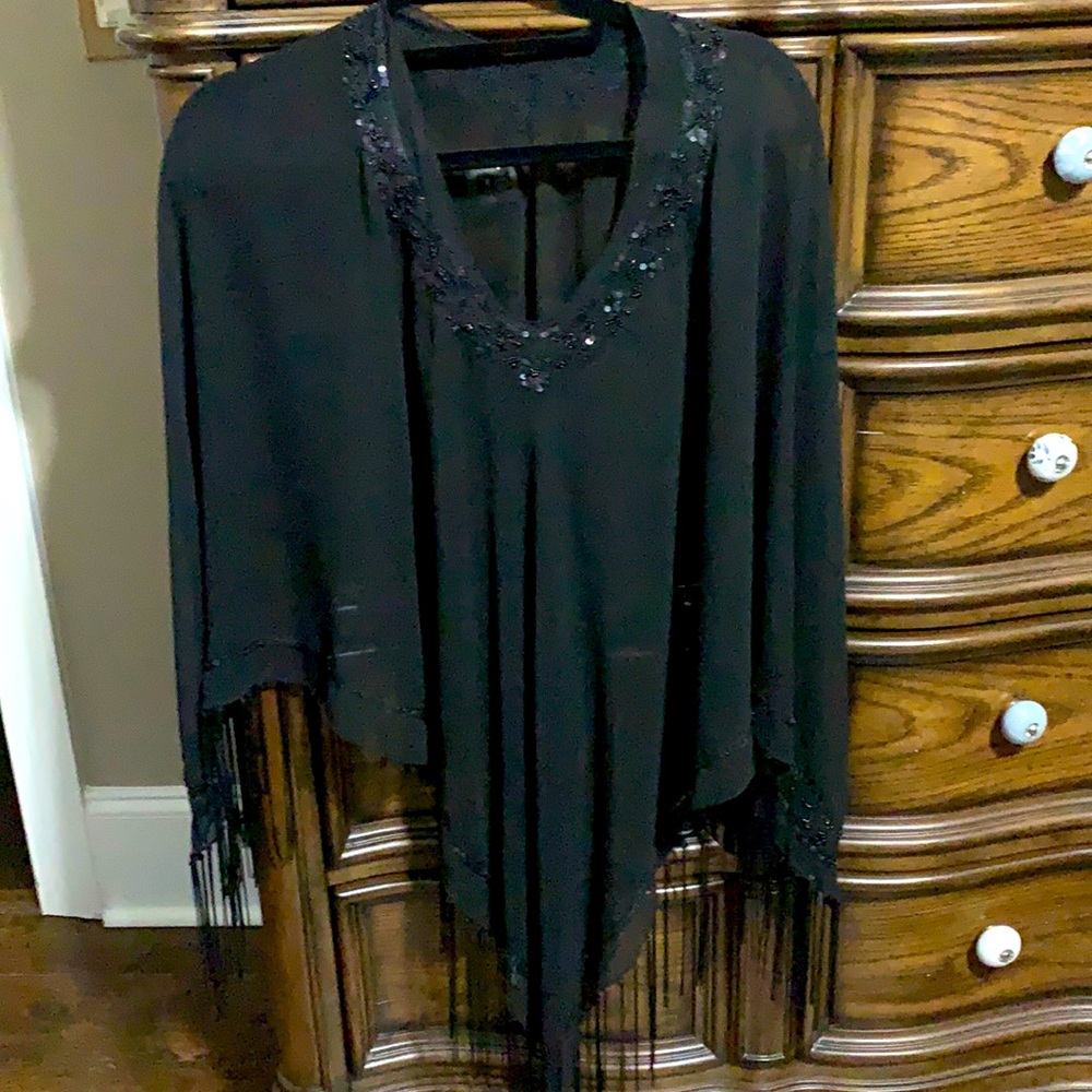 🥳Black elegant see through cape